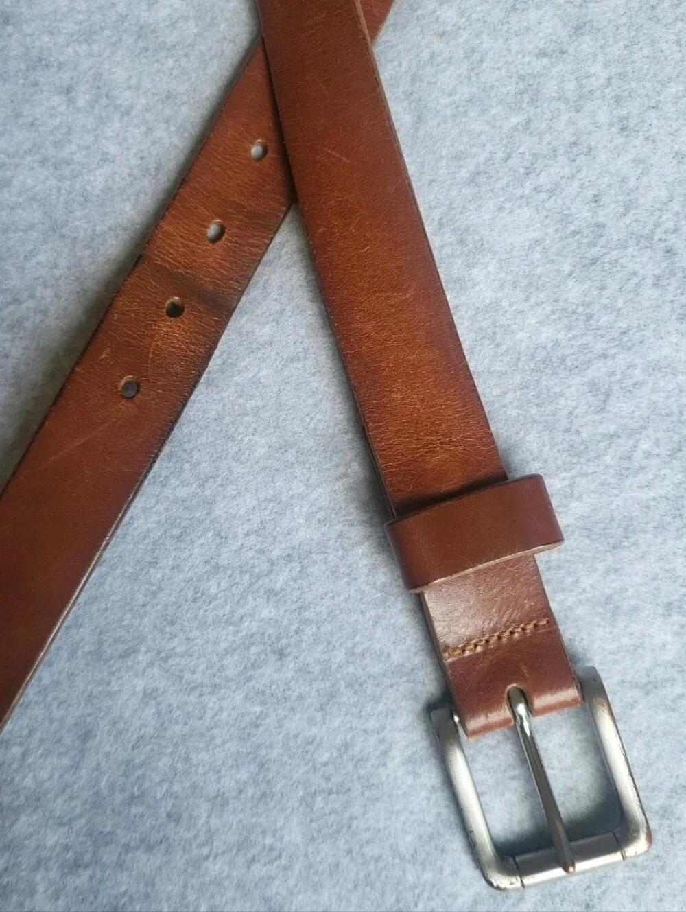 Johnston & Murphy Belt Mens 38 Black Brown Stainless Steel Buckle 75-6996 USA